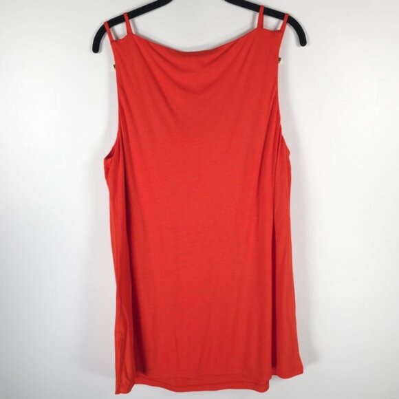 NWT MICHAEL MICHAEL KORS Fiesta Orange Basics Tank Top Side Slit 100% Viscose L - Picture 3 of 12